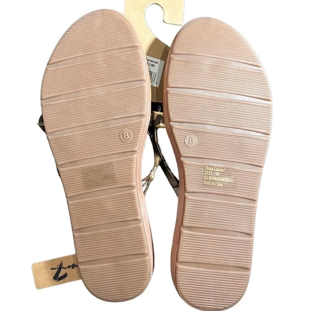 Seven 7 sandals Carmel gold camouflage rhinestones size 8